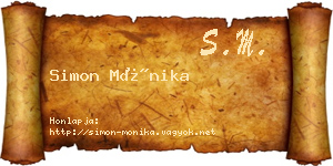 Simon Mónika névjegykártya